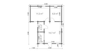 Chalet Den Haag 6,5x7,7m 42m2 68mm — 4