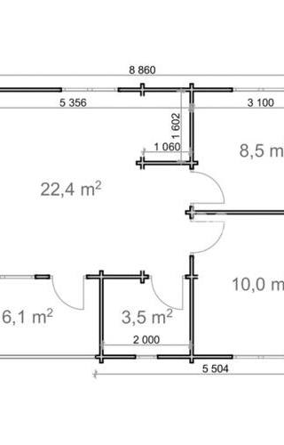 Chalet Den Helder 6,36x8,86m 68mm — 4