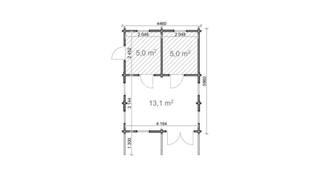 Chalet Stadskanaal 4,5x6m (27m2) 68mm — 4