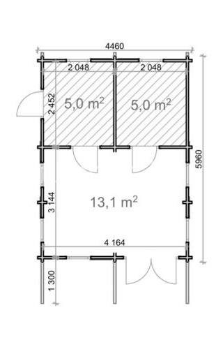 Chalet Stadskanaal 4,5x6m 44mm — 4