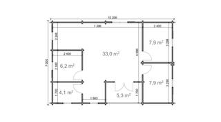 Chalet Wassenaar 70m2 7x10m 68mm — 4