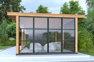 Complete set steellook glaswand zwart 330,4 x 224 cm — 2