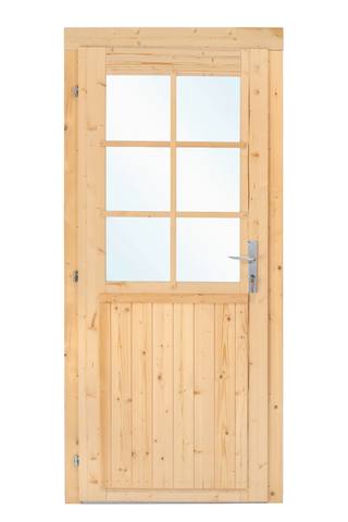 Deur enkel met raam D6 LS vuren 90,5 x 196 cm — 2