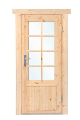 Deur enkel met raam DL11 rechtsdraaiend, vuren 90,5 x 196 cm — 2