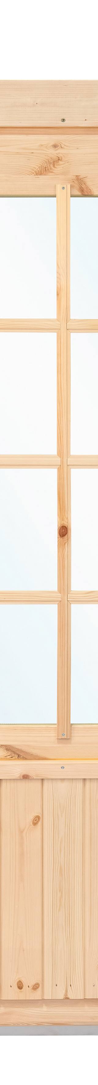 Deur enkel met raam DL11 rechtsdraaiend, vuren 90,5 x 196 cm — 2
