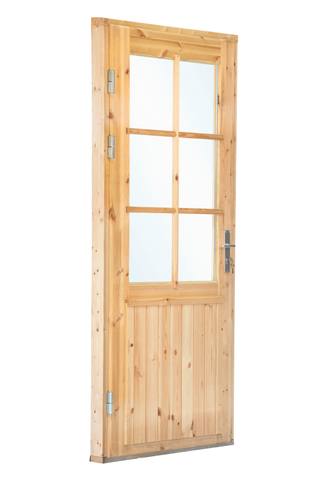 Deur enkel met raam XXL linksdraaiend, vuren 106,5 x 215 cm — 2
