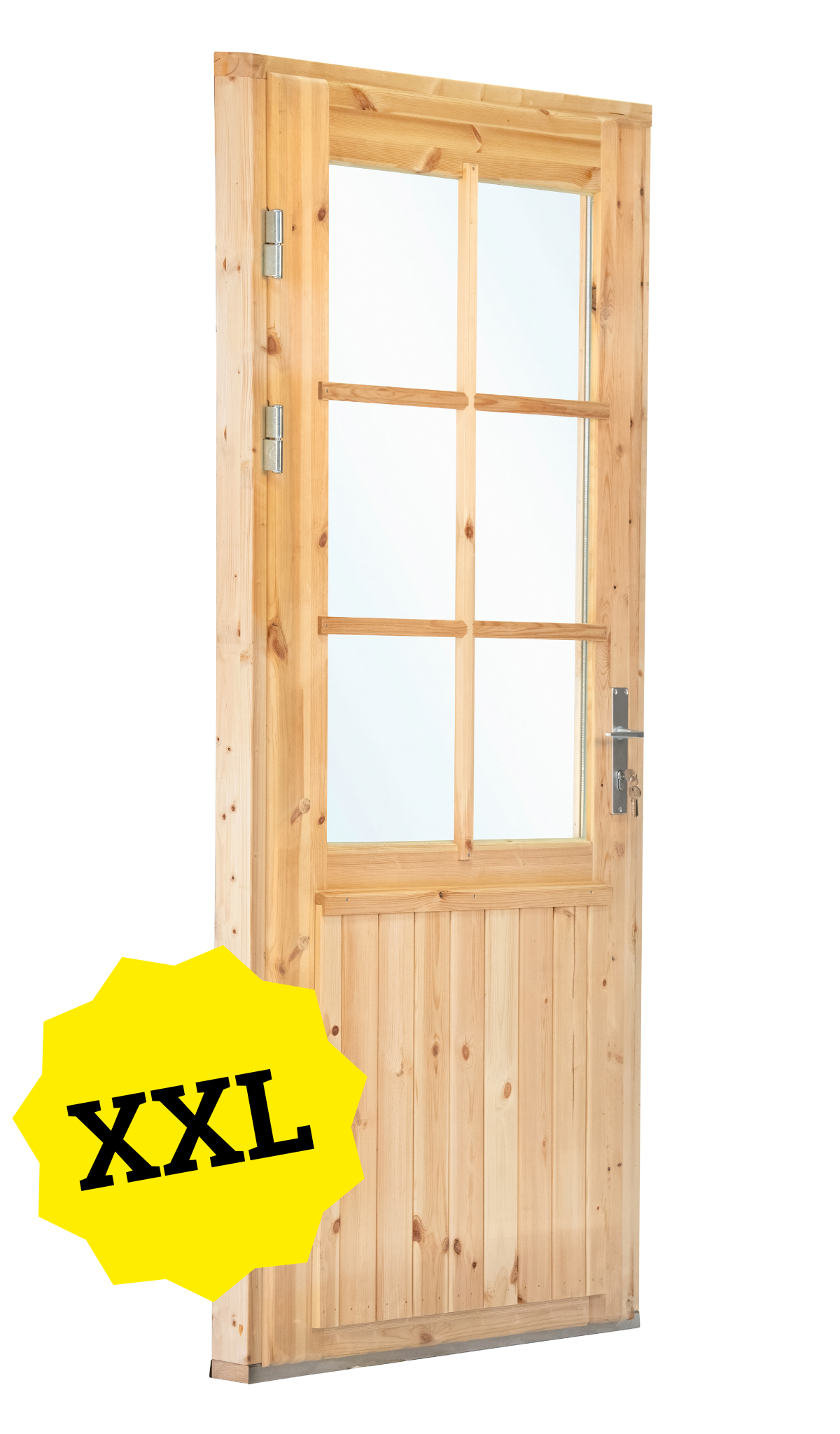 Deur enkel met raam XXL linksdraaiend, vuren 106,5 x 215 cm