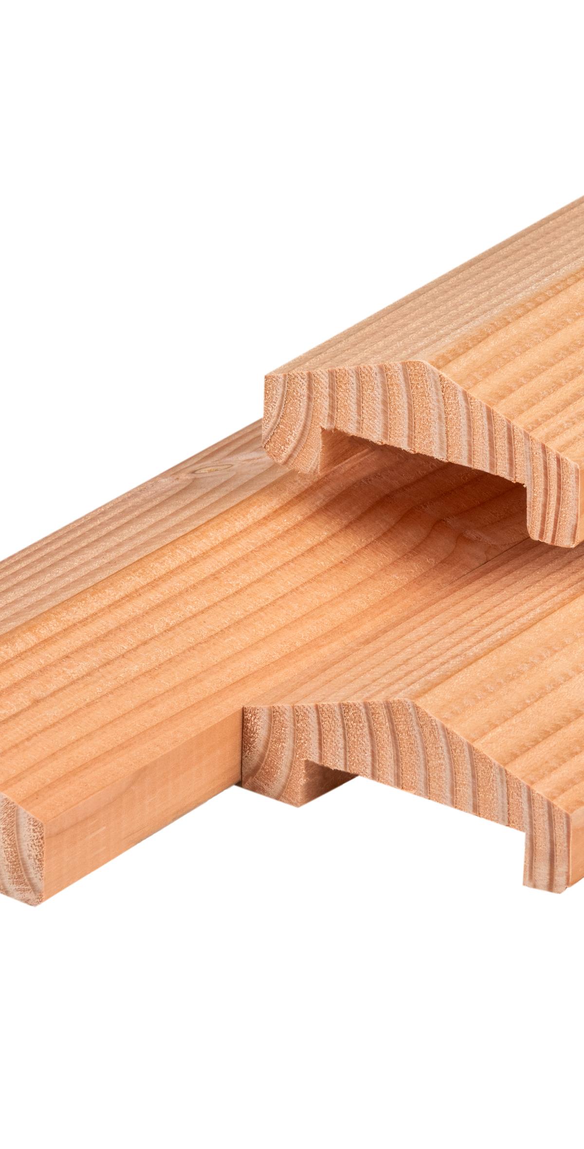 Douglas afdekkap 4,5 x 8,8 x 180 cm, gedroogd, geschaafd, robuust