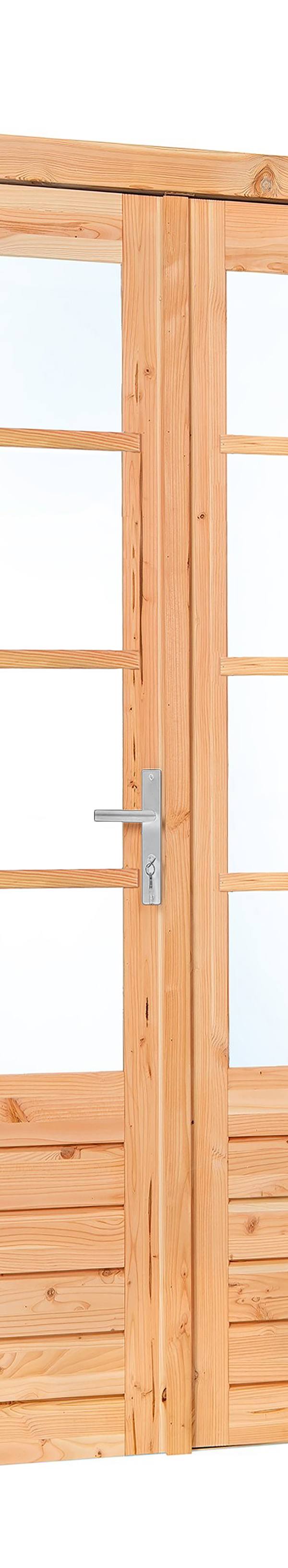 Douglas dubbele glas deur dubbelglas 8-ruits B2050xH2150mm buitenmaat, linksdraaiend (rvs beslagset)