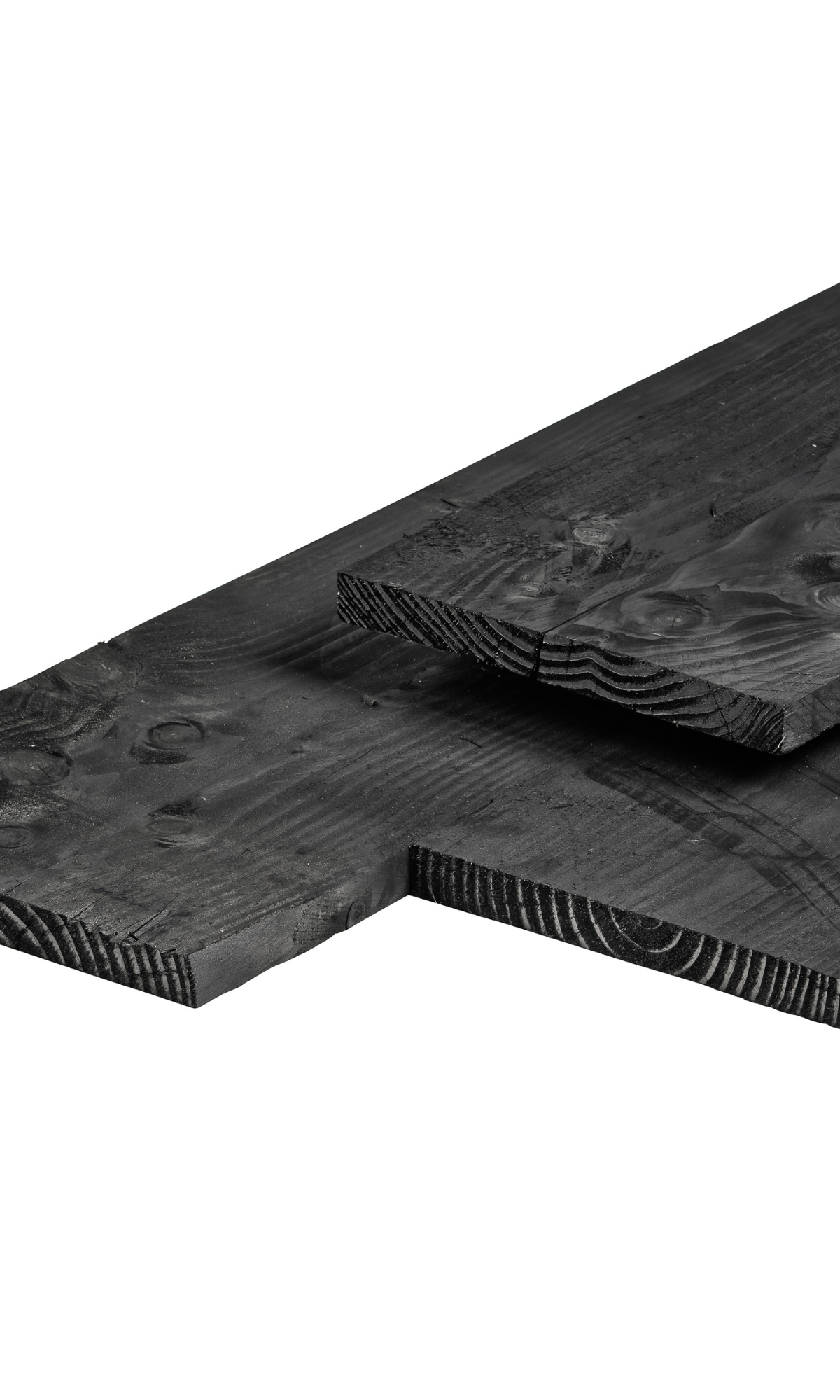 Douglas kantplank 2,5 x 25,0 x 300 cm, vers, zwart geïmpregneerd, fijnbezaagd, scherpkantig