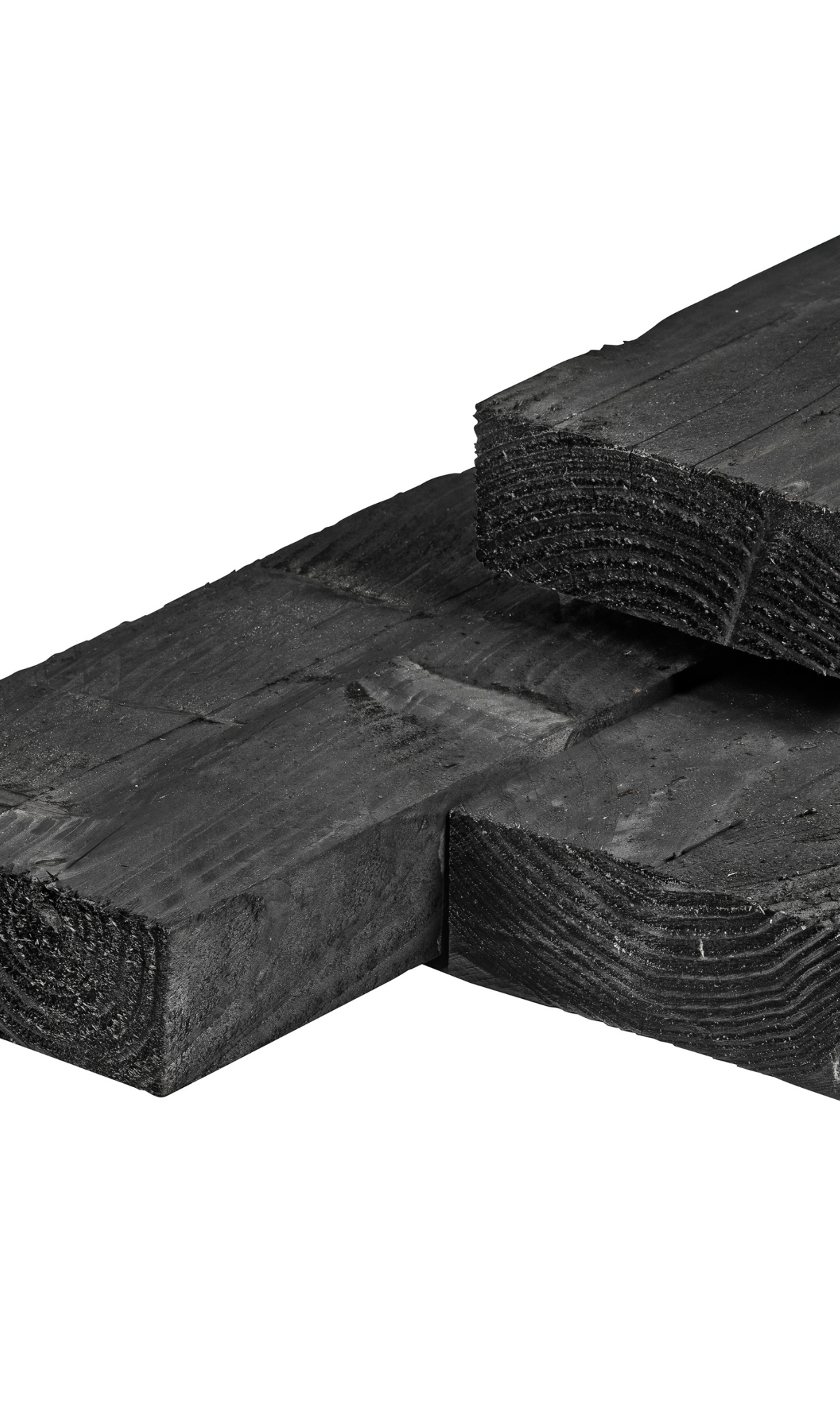 Douglas ligger 5,0 x 15,0 x 300 cm, vers, zwart geïmpregneerd, fijnbezaagd, scherpkantig