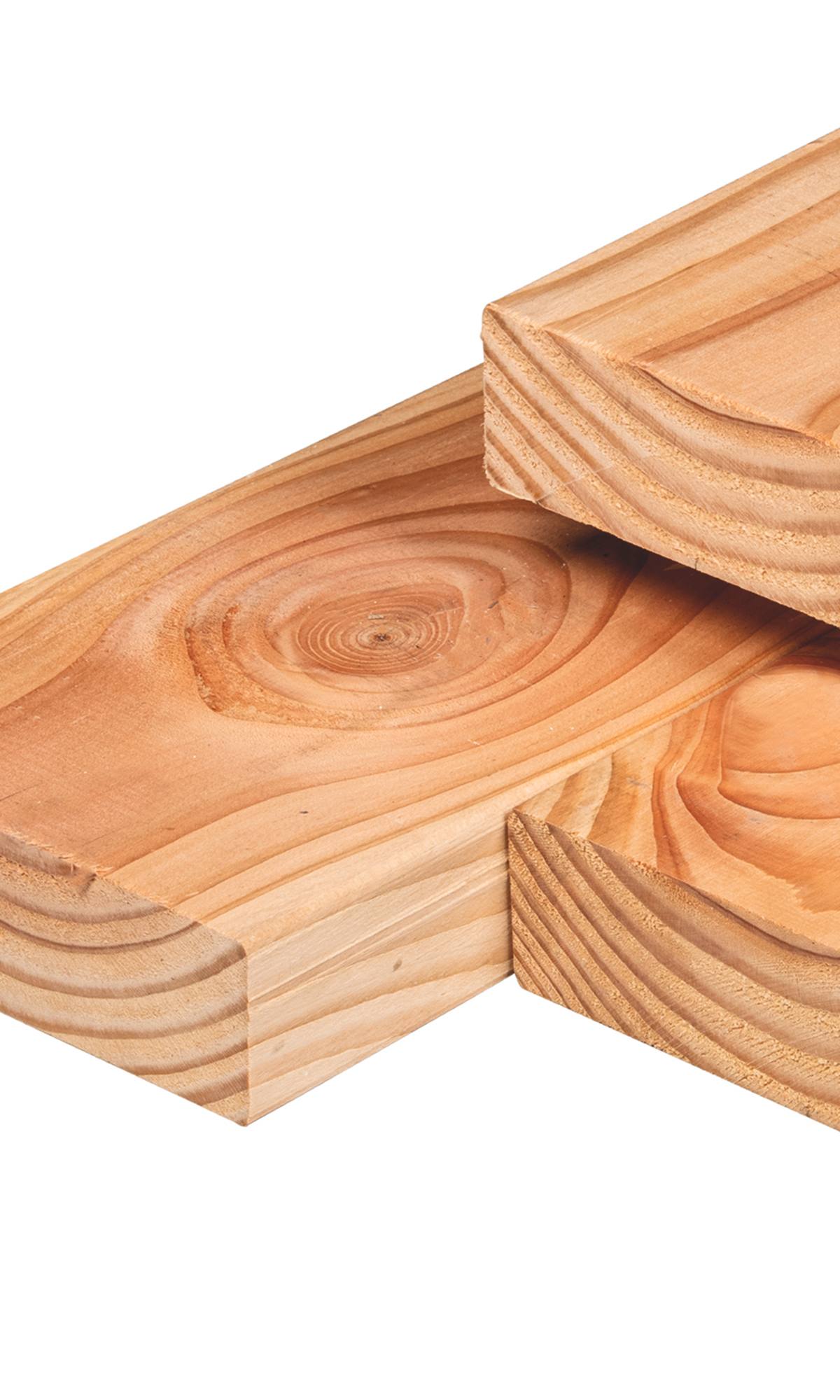 Douglas ligger 6,5 x 24,0 x 600 cm, gedroogd, geschaafd, 4 ronde hoeken