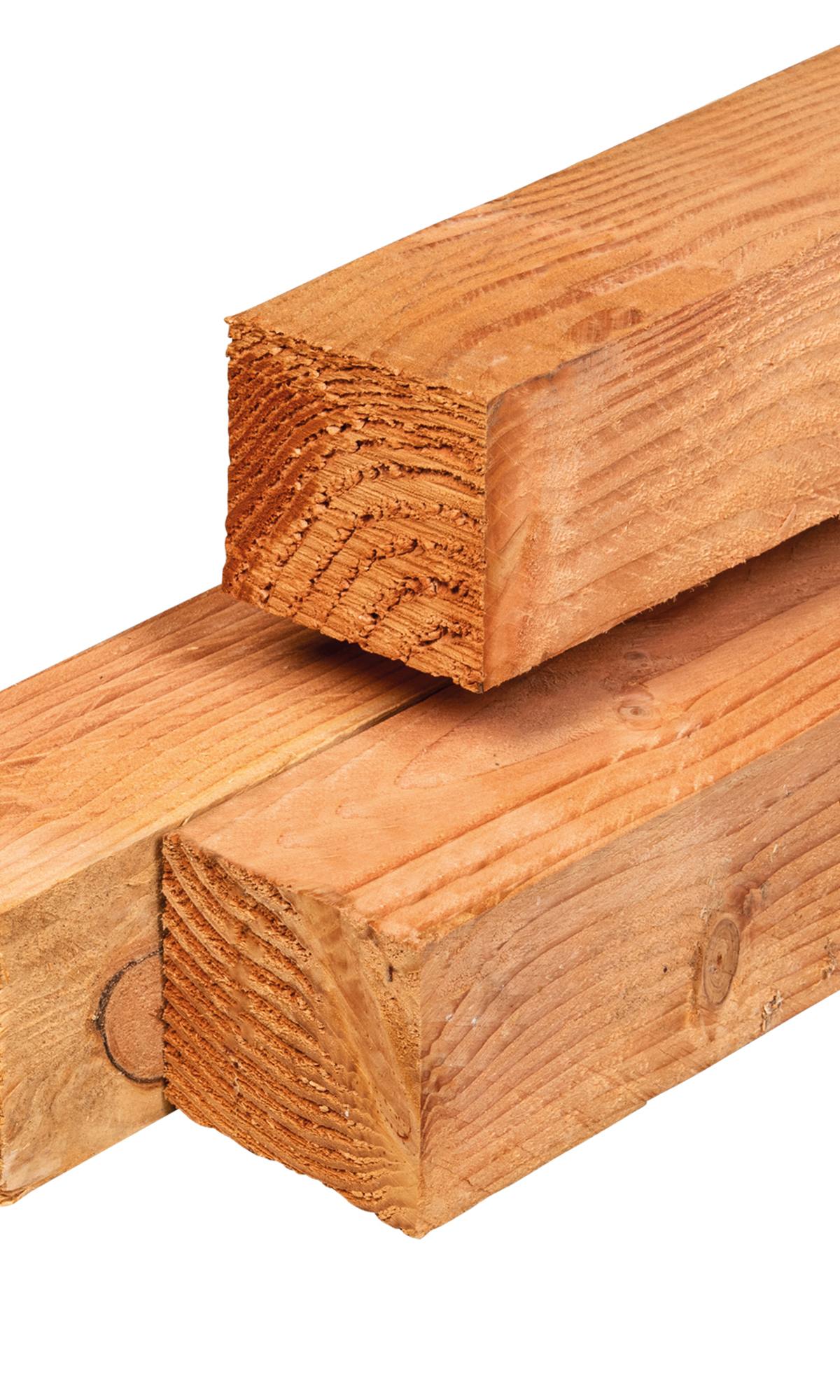 Douglas paal 10,0 x 10,0 x 300 cm, vers, fijnbezaagd