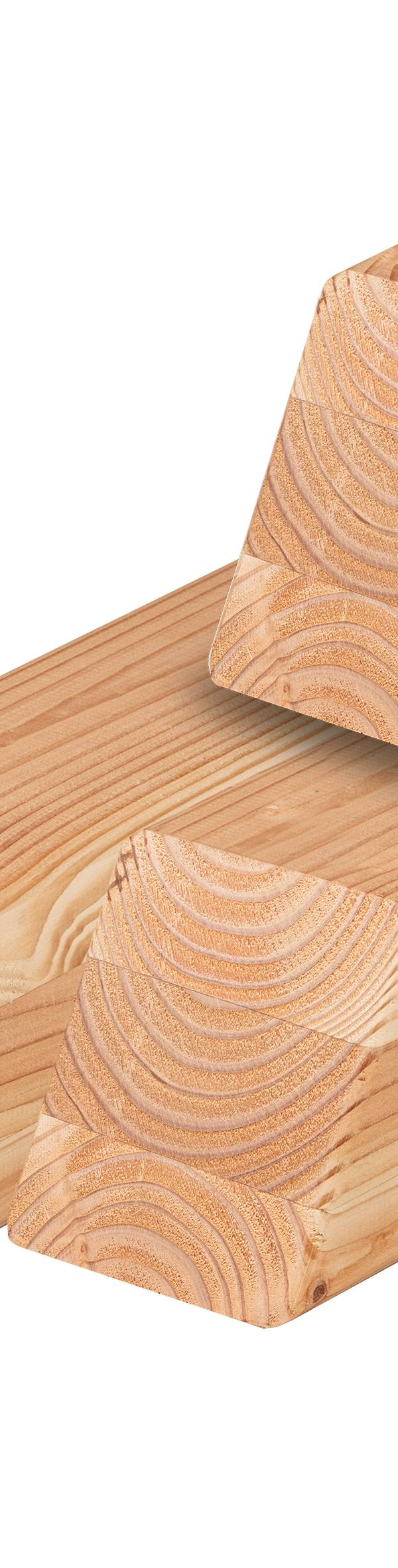 Douglas paal 8,8 x 8,8 x 95 cm, gedroogd, geschaafd, schuine kop