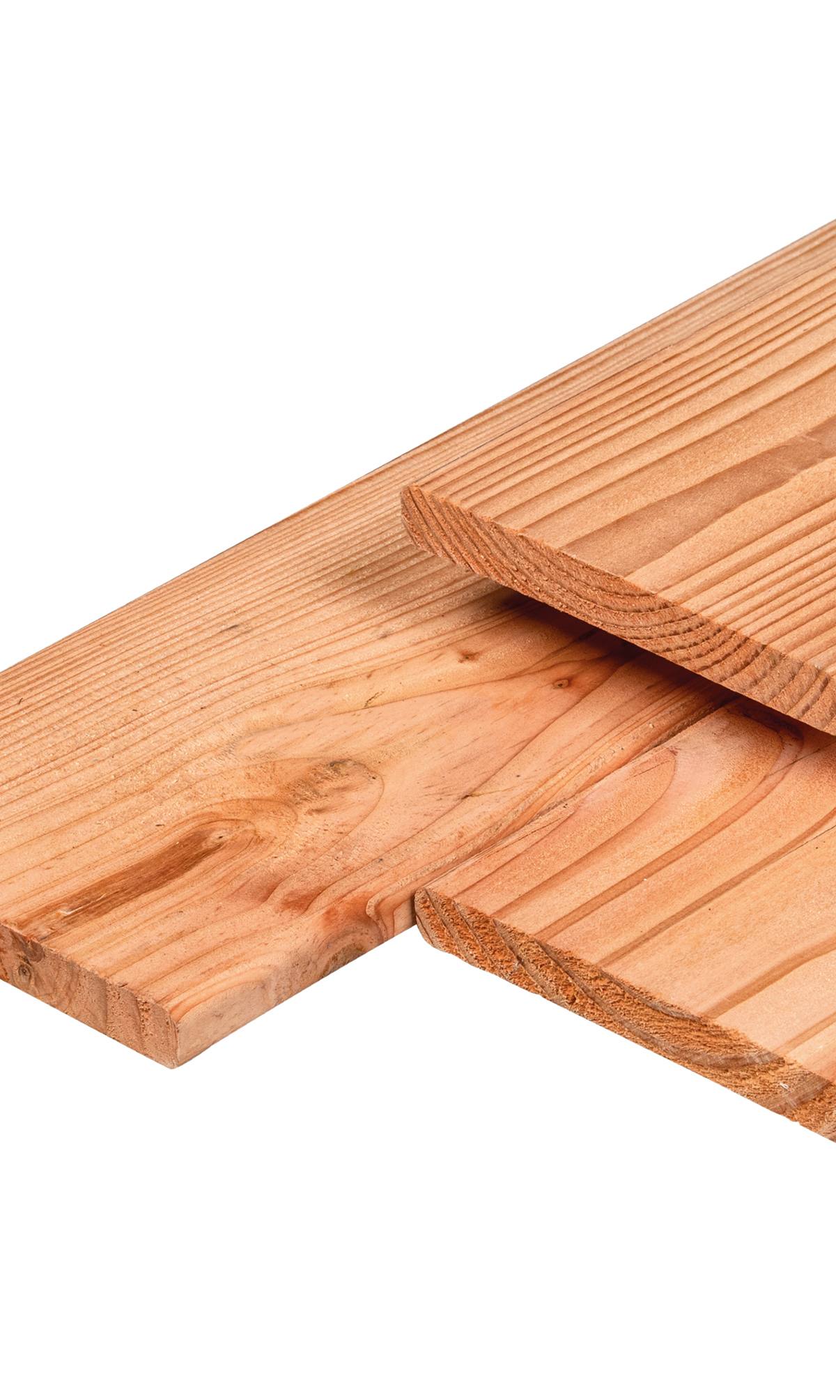 Douglas plank 1,6 x 14,0 x 180 cm, gedroogd, geschaafd, 4 ronde hoeken