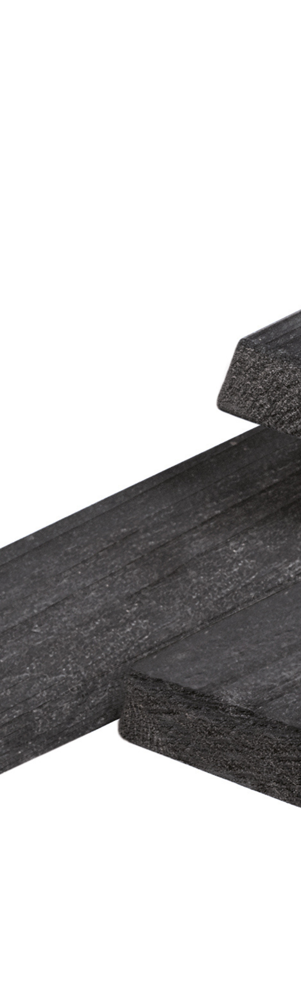 Douglas rhombus profiel 2,0 x 6,5 x 180 cm, gedroogd, zwart gespoten, geschaafd, 4 ronde hoeken