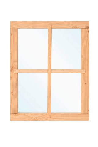 Douglas vast raam B642 x H812 mm (buitenwerkse maat) incl. roedes, RVS raambeslag — 2