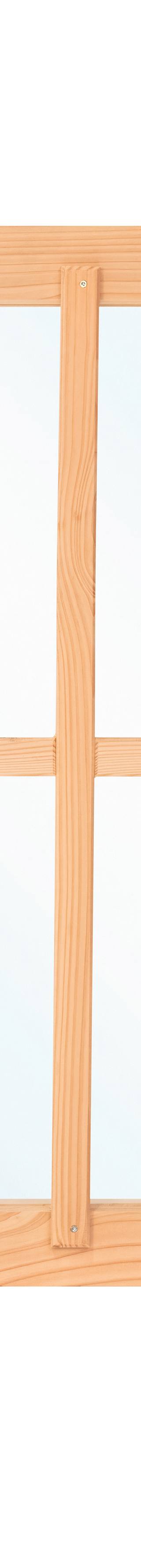 Douglas vast raam B642 x H812 mm (buitenwerkse maat) incl. roedes, RVS raambeslag — 2