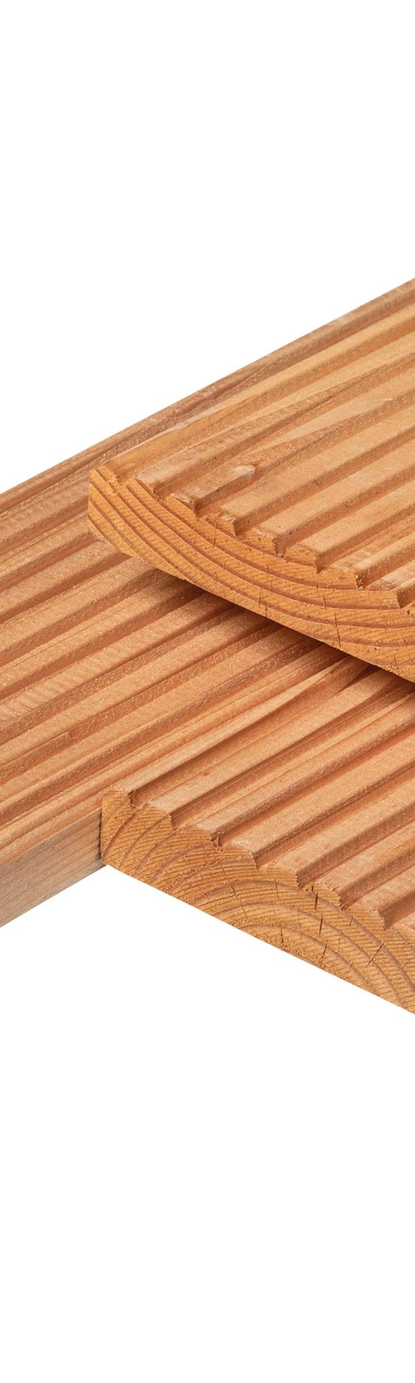 Douglas vlonderplank 2,8 x 14,5 x 300 cm, gedroogd, geschaafd, 1 zijde 9 groeven