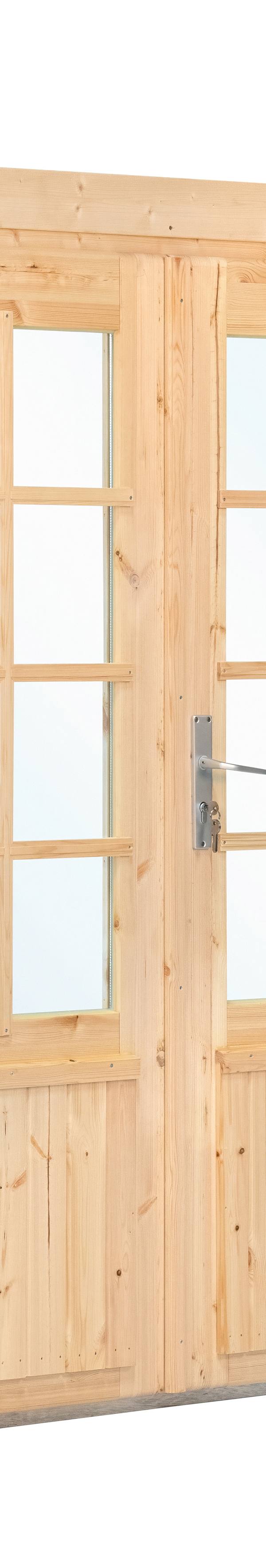 Dubbele deur+kozijn, vuren, dubbel glas DL7