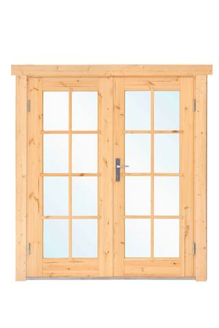 Dubbele deur+kozijn, vuren, dubbel glas DL8 — 2