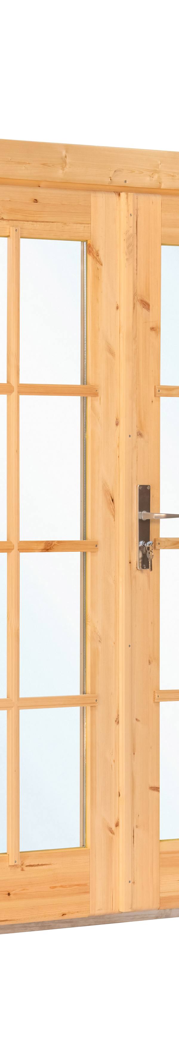 Dubbele deur+kozijn, vuren, dubbel glas DL8
