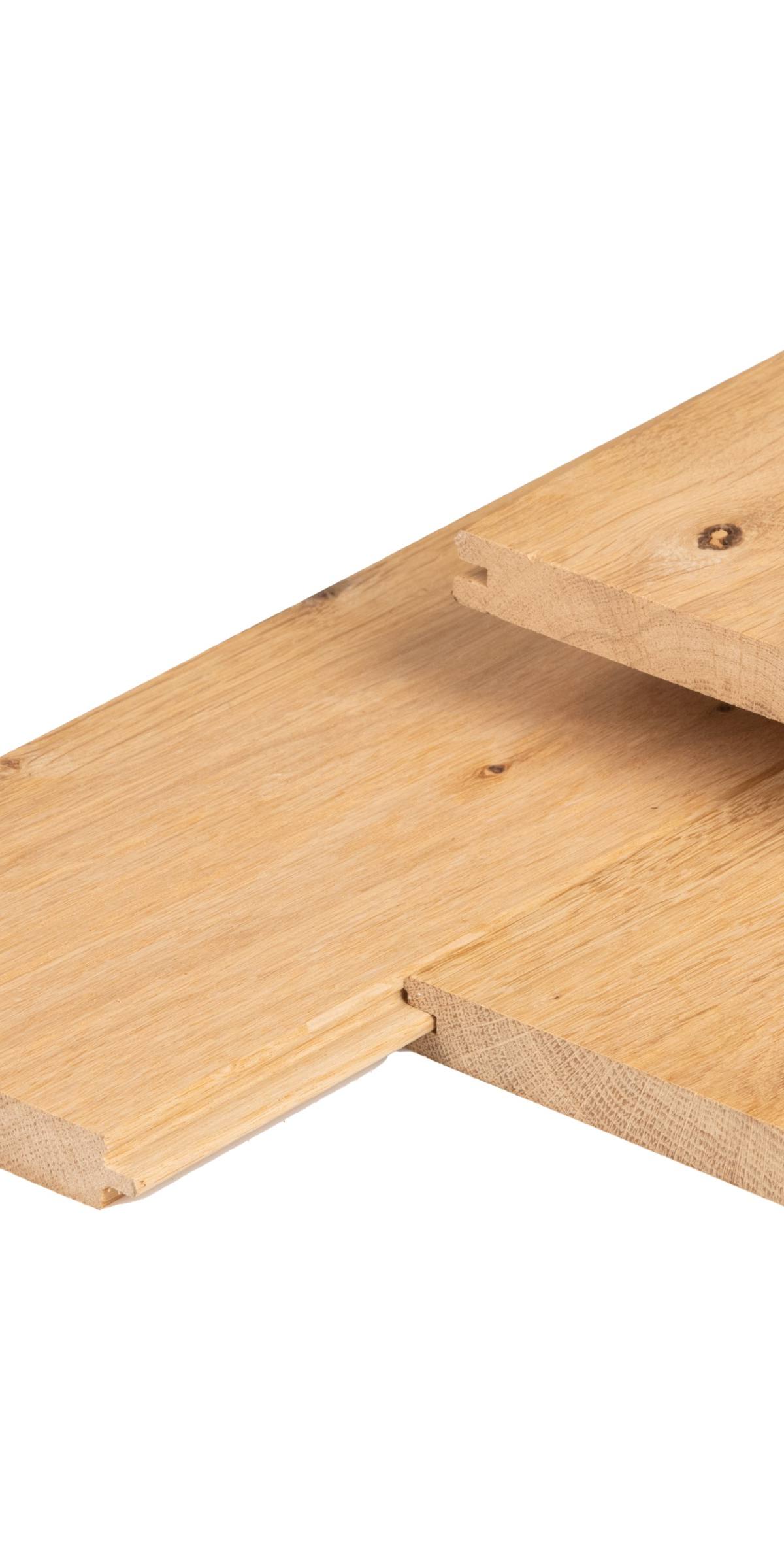 Eiken t&g-profiel 1,8 x 13,0 x 250 cm, gedroogd, geschaafd, 2 zijden vellingkant