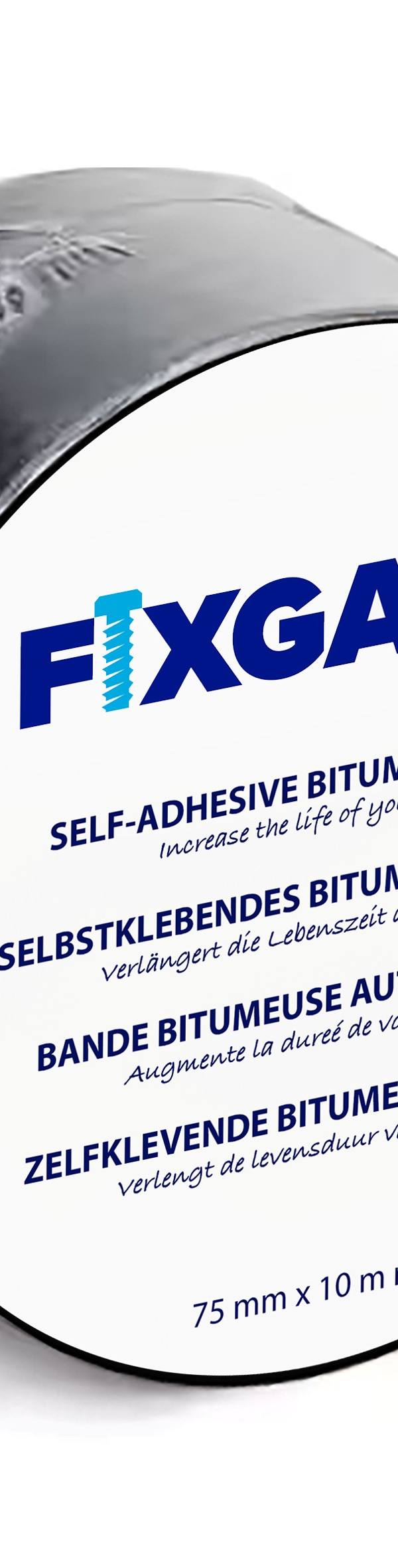 FixGard bitumen afdektape voor houten onderliggers 7,5 x 1000 cm