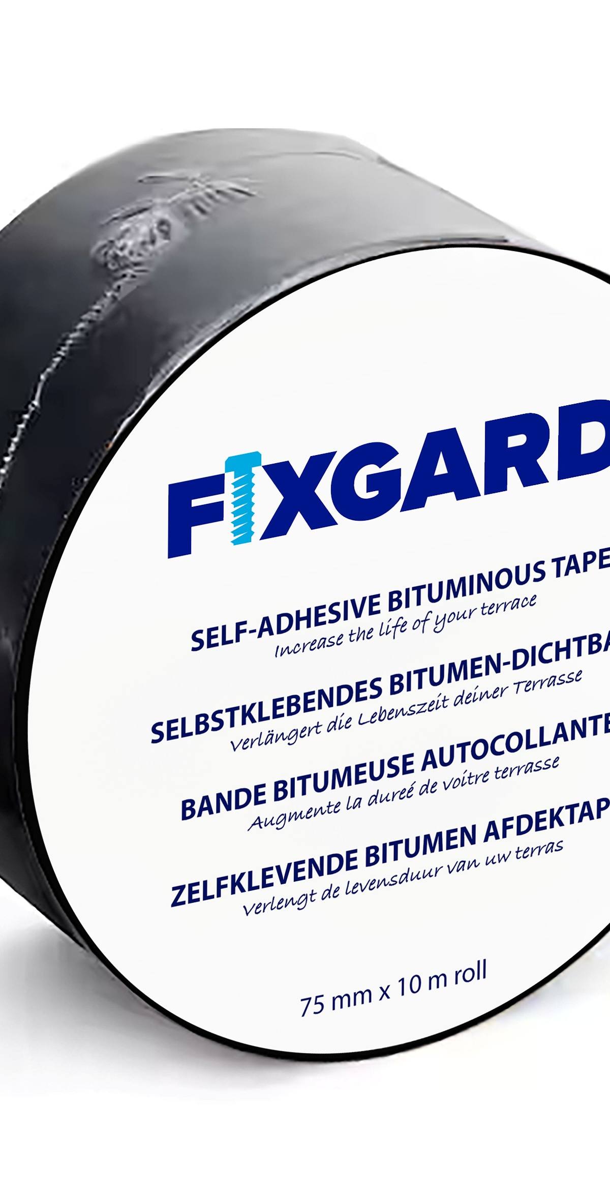 FixGard bitumen afdektape voor houten onderliggers 7,5 x 1000 cm