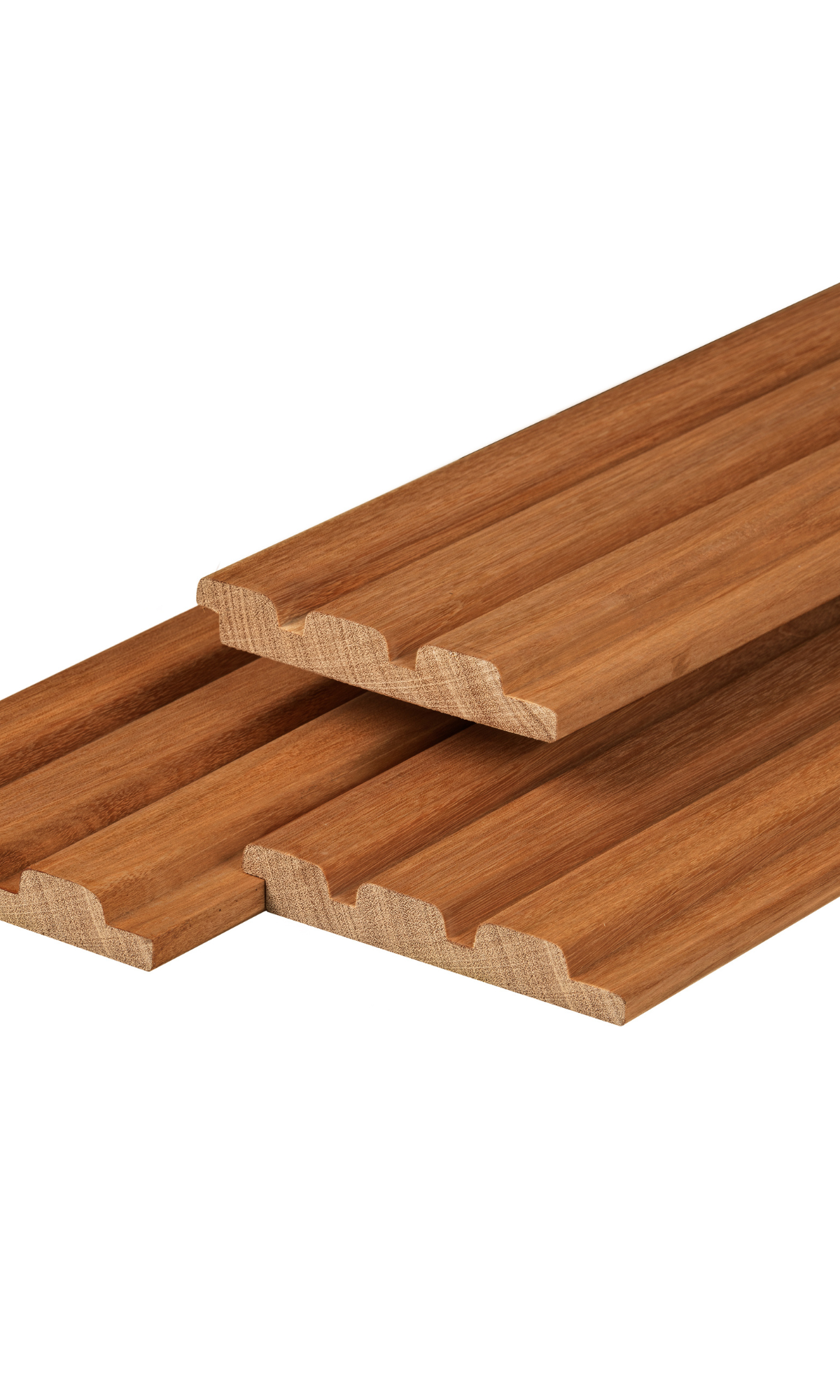 Fraké hardhout triple profiel 2,1 x 14,5 x 215 cm, thermisch gemodificeerd, geschaafd