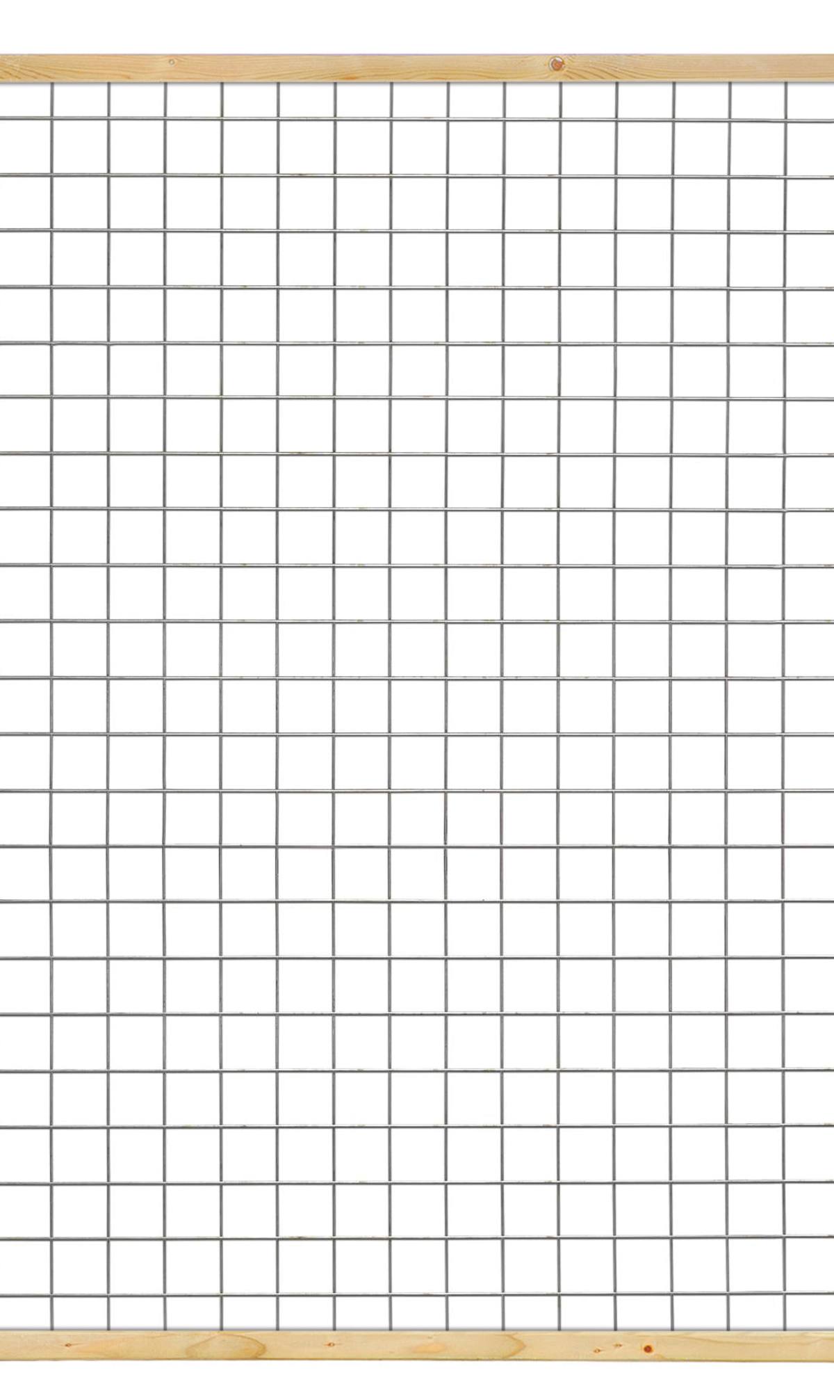 Gaaselement vuurverzinkt maaswijdte 7,5 x 7,5 cm met kader grenen groen geïmpregneerd 4,5 x 4,5 cm H180 x B180 cm