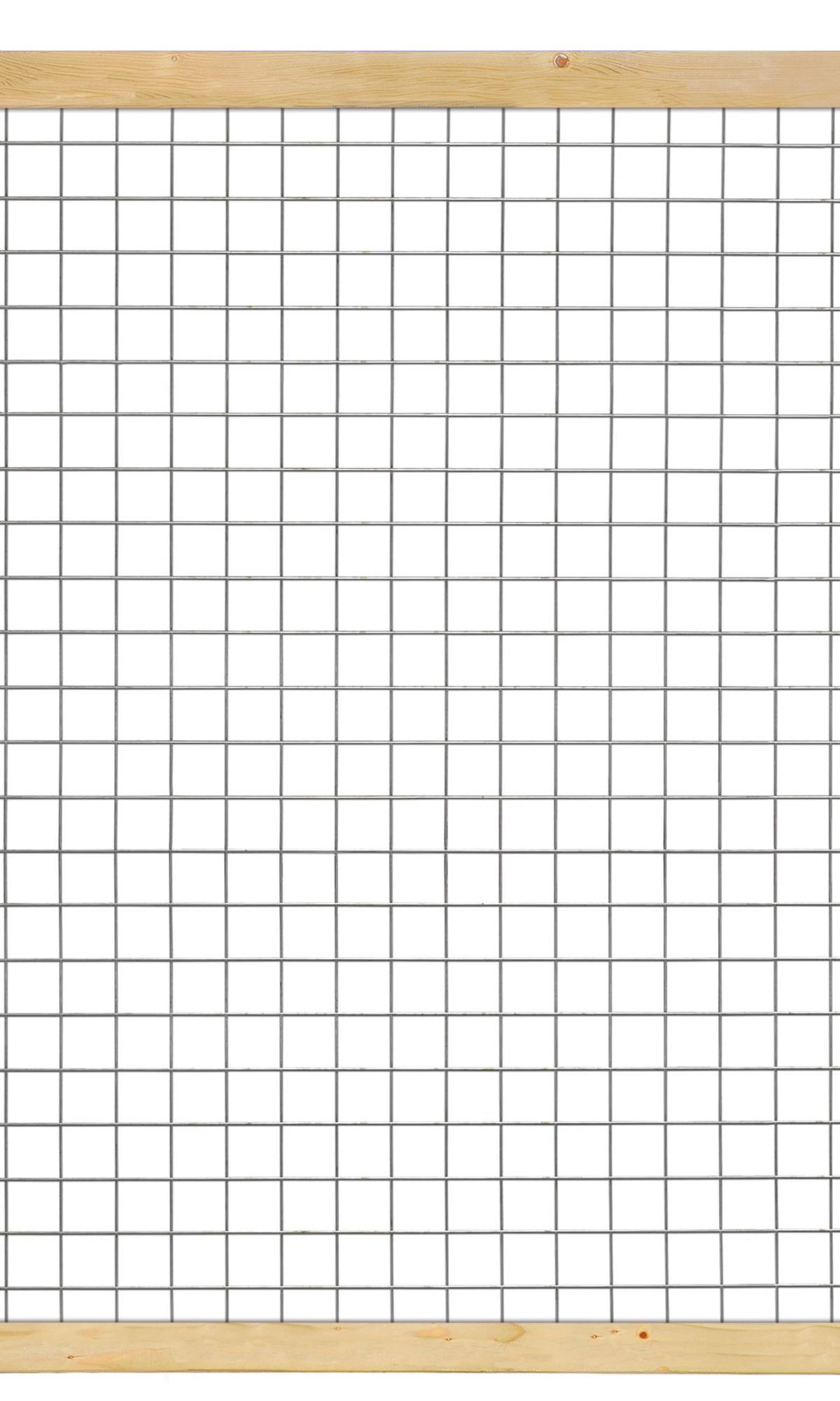 Gaaselement vuurverzinkt maaswijdte 7,5 x 7,5 cm met robuust kader grenen groen geïmpregneerd 4,4 x 6,8 cm H180 x B180 cm