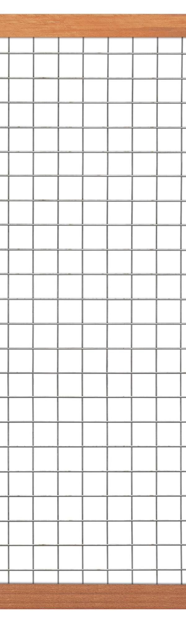 Gaaselement vuurverzinkt maaswijdte 7,5 x 7,5 cm met robuust kader hardhout 4,4 x 6,8 cm H180 x B180 cm