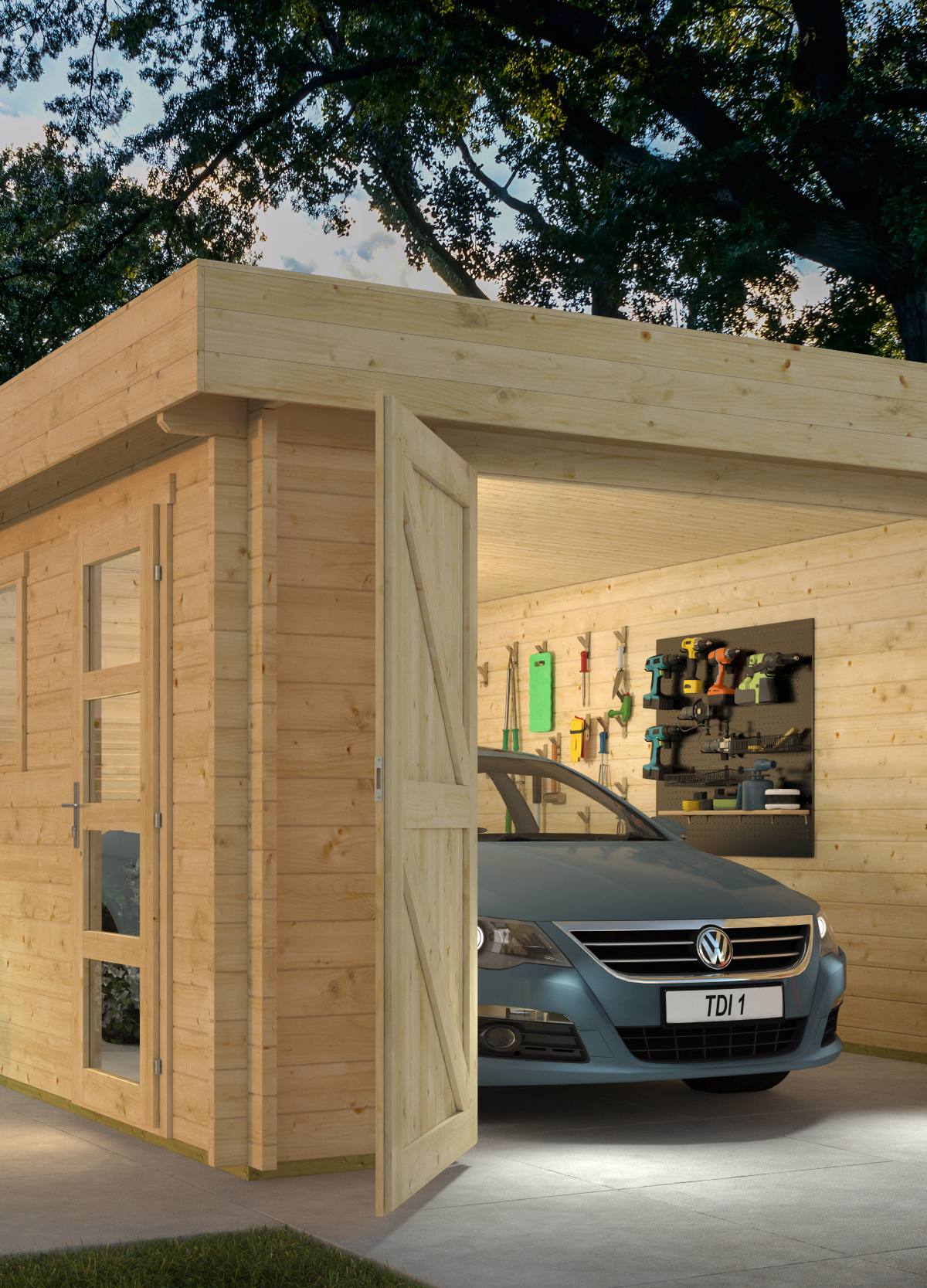 Garage Marketta | 44 mm | vuren onbehandeld