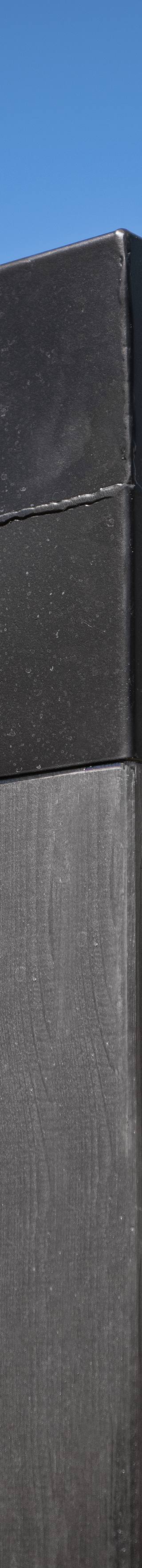 Gegalvaniseerd verbindingsstuk 3-weg hoekmodel voor vierkante palen 12 x 12 cm zwart gepoedercoat — 2