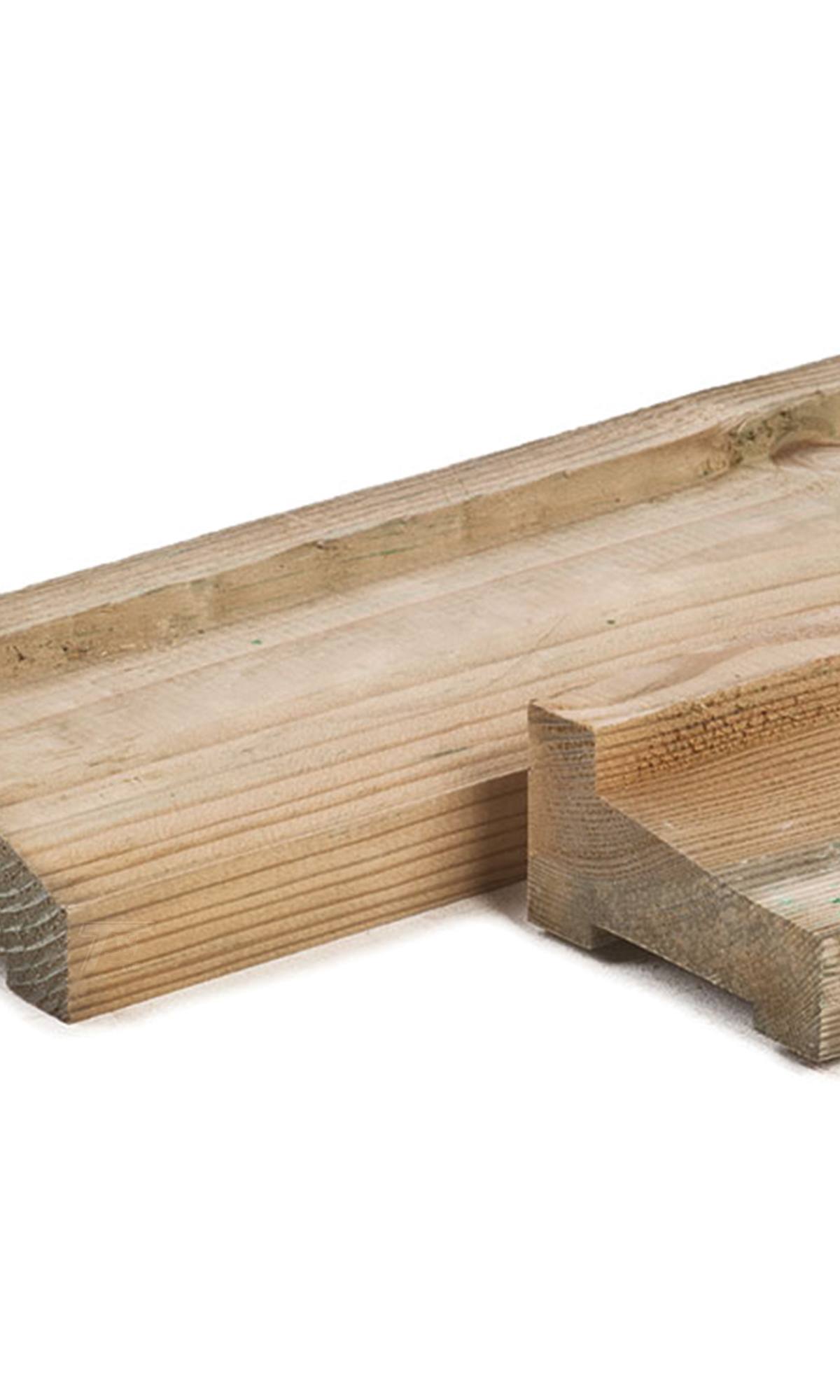Grenen afwateringsbalk  4,5 x 9,0 x 300 cm, groen geïmpregneerd