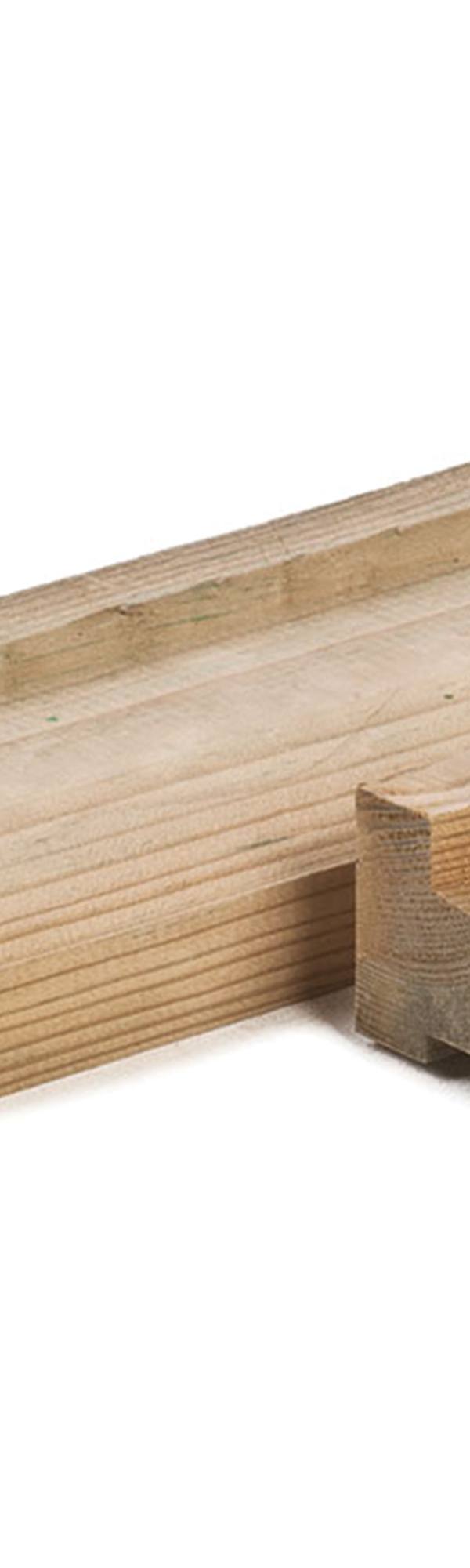 Grenen afwateringsbalk 4,5 x 9,0 x 300 cm, groen geïmpregneerd