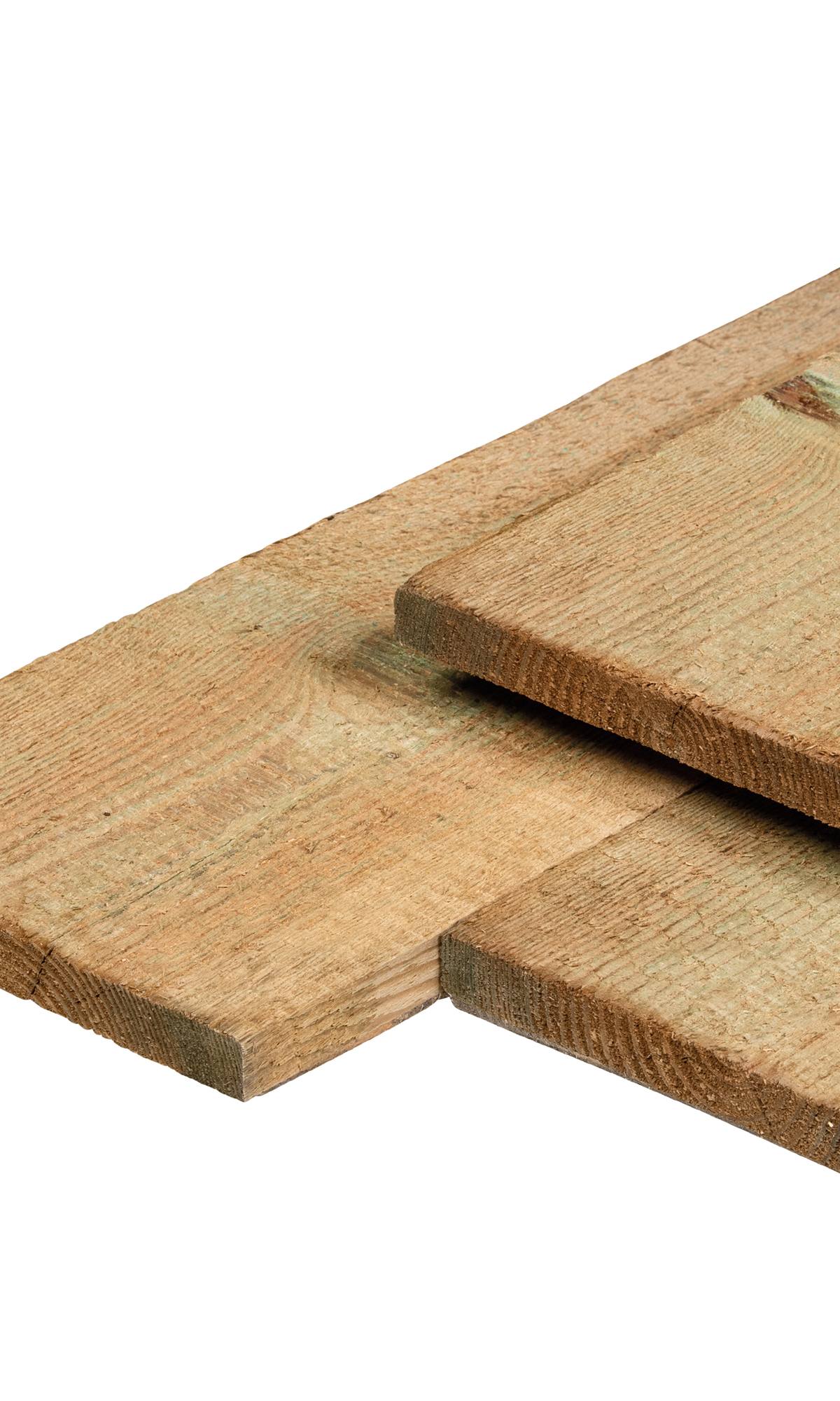 Grenen kantplank 2,0 x 20,0 x 400 cm, vers, groen geïmpregneerd, fijnbezaagd, scherpkantig