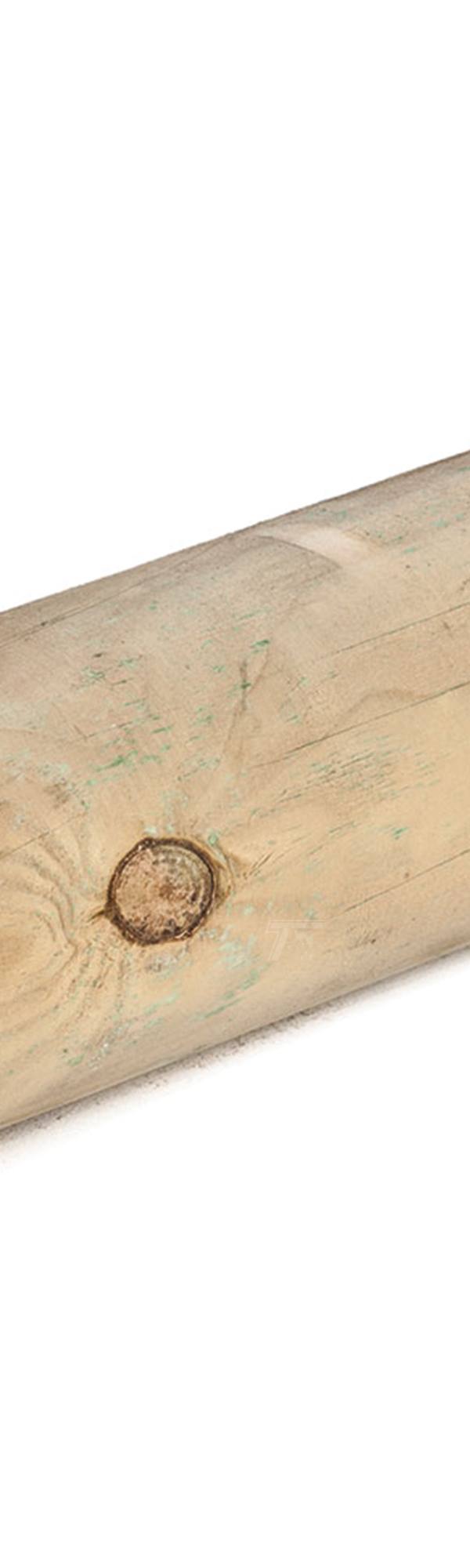 Grenen pallisade Ø 12,0 x 500 cm, groen geïmpregneerd, rond gefreesd, gekruind
