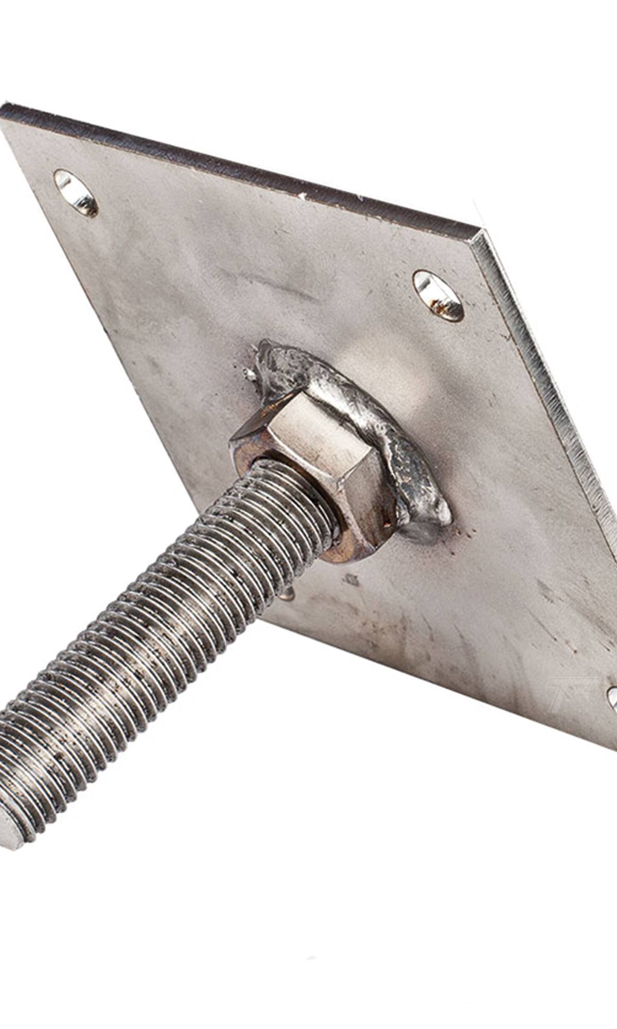 Hoogteverstelling RVS M16 10 x 10 cm plaat