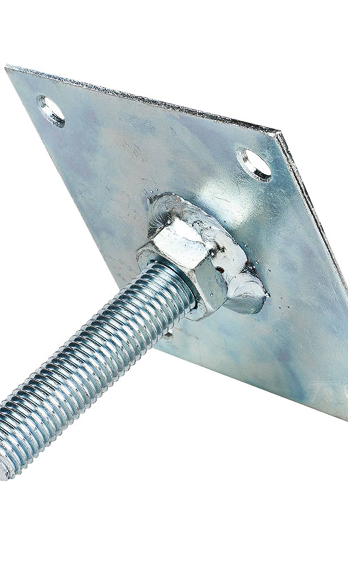 Hoogteverstelling verzinkt M16 10 x 10 cm plaat