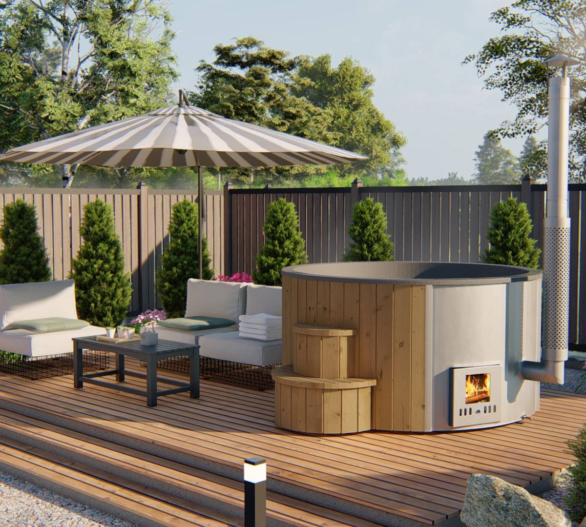 Hottub Deluxe ø200 cm Thermowood