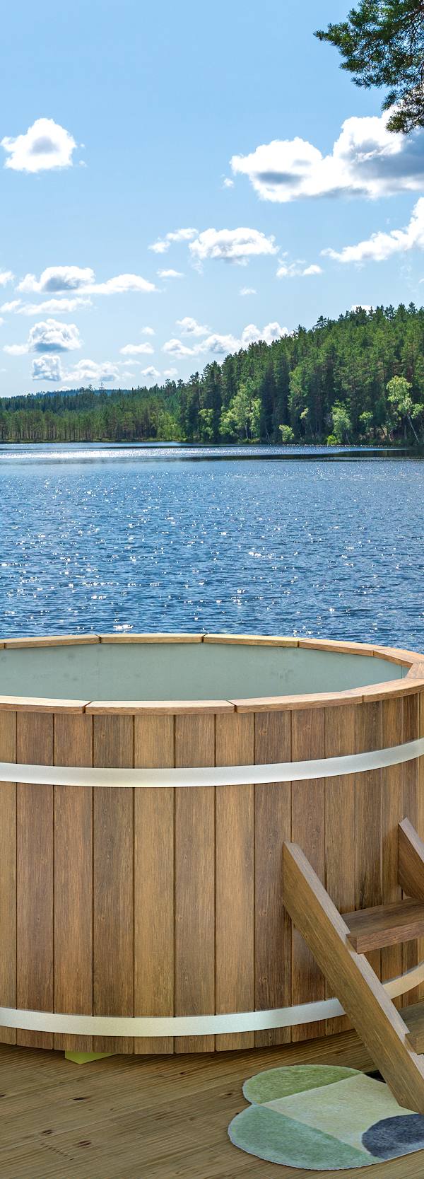 Hottub met externe RVS kachel Ø180 cm Thermowood