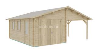 Houten garage en carport Flevoland 6,8x5,6m 44mm — 3