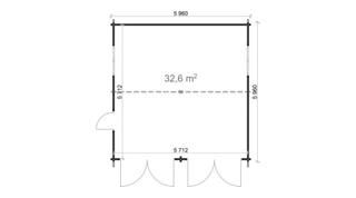 Houten garage Vlissingen 5x5m 44mm — 3