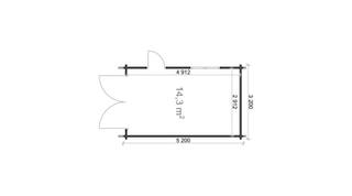 Houten garage Zuid-Holland 3,2x5,2m 44mm — 3