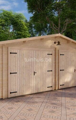 Houten garage Zuid-Holland 6x6m 44mm — 2