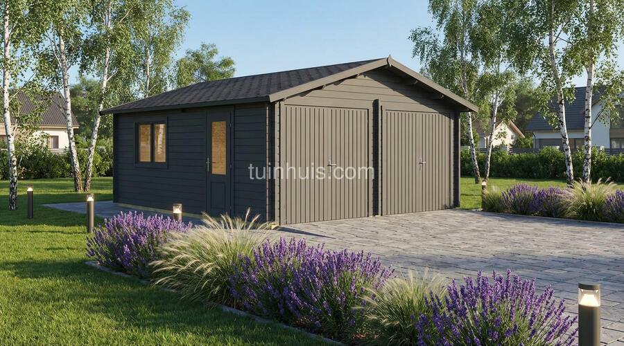 Houten garage Zuid-Holland 6x6m 44mm