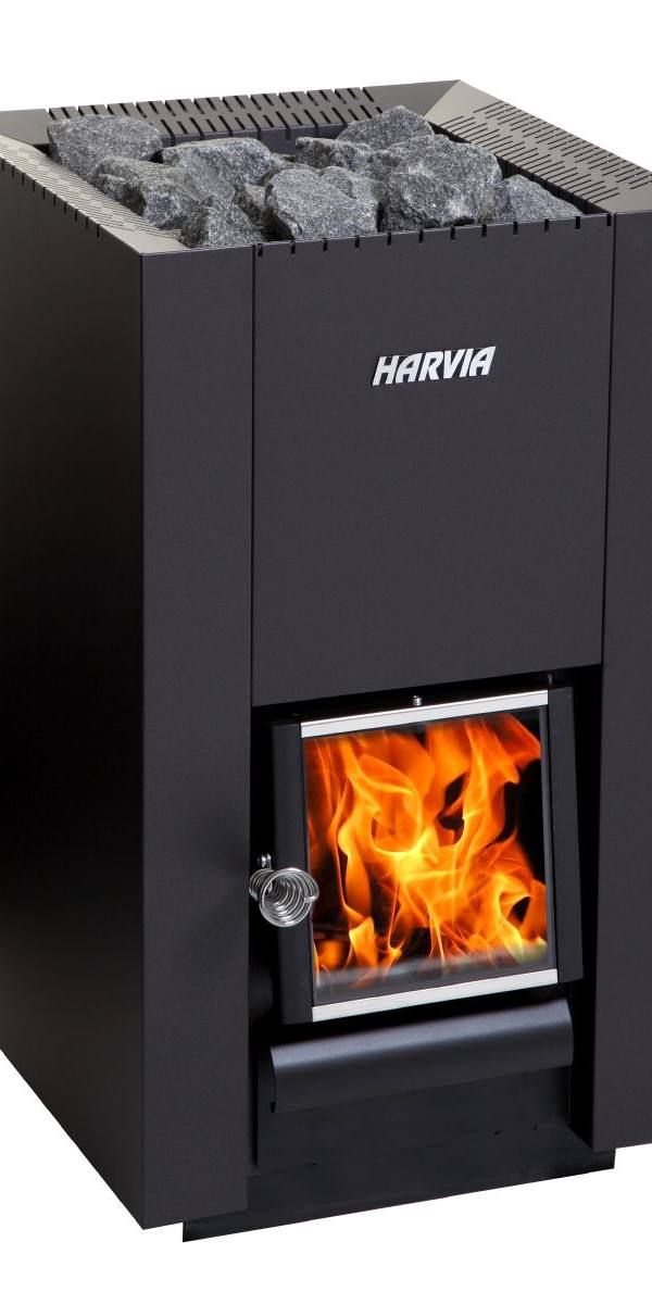 Houtkachel Harvia Linear 18 compact (incl. 2 dozen saunastenen)