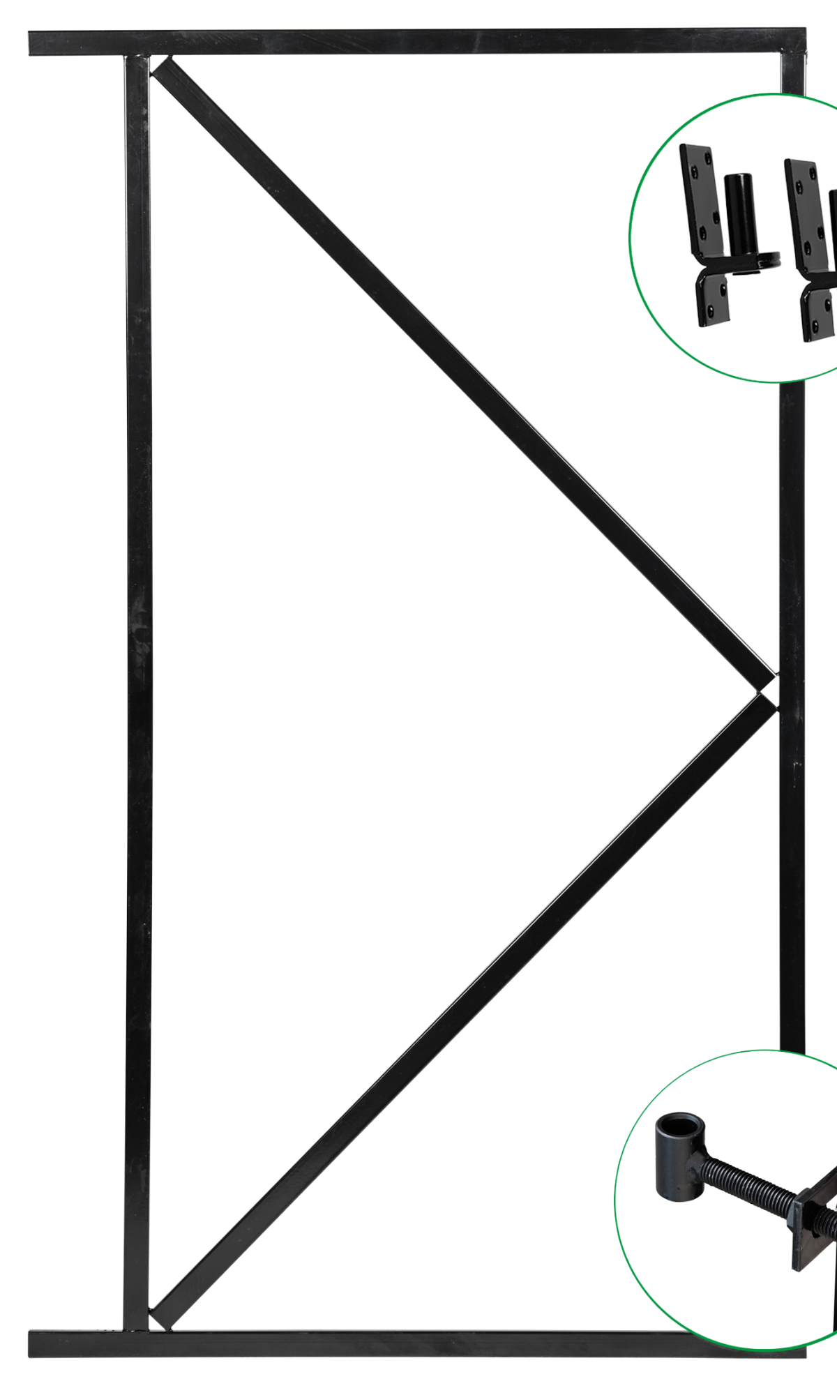 IJzeren deurframe 155x90cm zwart